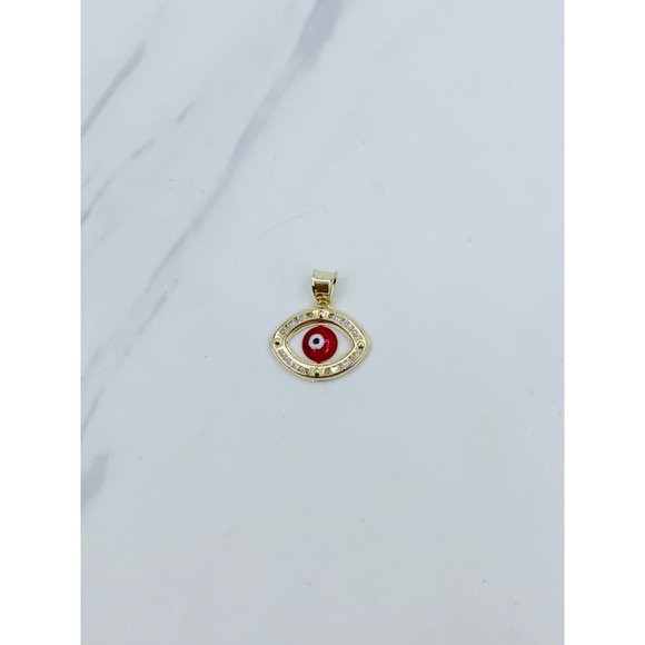 10k gold pendant Greek eye red ❤️